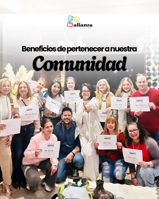 ¡Juntos llegamos más lejos! ✨
Pertenecer a Alianza Dallas es mucho más que ser parte de un grupo; es encontrar un lugar donde tus metas son compartidas y tus logros celebrados por todos. Nuestra comunidad es el espacio ideal para quienes buscan crecer en un entorno de apoyo, respeto y amistad.
¿Qué encuentras aquí?
• Una red de contactos sólida y genuina.
• Motivación constante para alcanzar tus objetivos.
• El respaldo de un equipo que cree en tu potencial