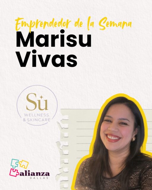 ¡Nueva semana, nueva historia que nos inspira!✨

Hoy en Emprendedor de la Semana, queremos reconocer la pasión y esfuerzo de Marisu, la mente brillante detrás de SU Skincare & Wellness LLC @marisuskincare 

Conoce un poco más sobre su historia:

📍 De: Venezuela
💼 Especialidad: Cuidado avanzado de la piel y el bienestar corporal
💡 Su visión: Para ella, el objetivo final no es solo ofrecer un servicio estético, sino transformar la vida de quienes la rodean, logrando que su esfuerzo y corazón se traduzcan en una realidad que ayude a los demás a sentirse mejor consigo mismos tanto por dentro como por fuera.

¡Apoyemos lo nuestro! Déjale un mensaje de admiración en los comentarios y cuéntanos qué es lo que más te gusta de su trabajo