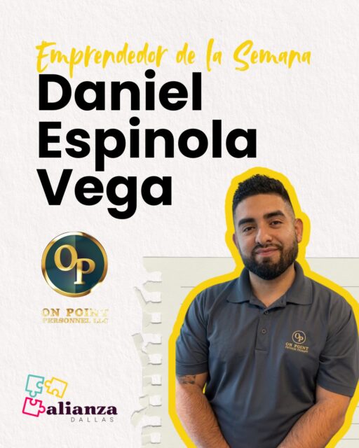 ¡Nueva semana, nueva historia que nos inspira!✨

Hoy en Emprendedor de la Semana, queremos reconocer el coliderazgo y crecimiento de Daniel ,una de las mentes brillantes detrás de On Point Personnel LLC @onpointdallas 

Conoce un poco más sobre su historia:

📍 De: Mexico🇲🇽
💼 Especialidad: ventas y operaciones
💡 Su visión:  tener la responsabilidad de generar empleos, crear nuevas oportunidades y dejar un impacto positivo duradero dentro de su comunidad.

¡Apoyemos lo nuestro! Déjale un mensaje de admiración en los comentarios y cuéntanos qué es lo que más te gusta de su trabajo