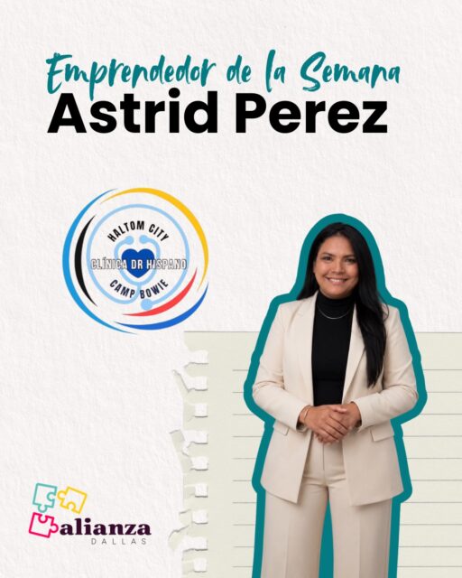 ¡Nueva semana, nueva historia que nos inspira!✨
Hoy en Emprendedor de la Semana, queremos reconocer la visión, esfuerzo y el trato profundamente humano de Astrid Pérez, la fuerza motriz detrás de @clinicadrhispanohaltomcity
Conoce un poco más sobre su historia:
📍 De: Venezuela 🇻🇪
💼 Proyecto: Fundadora de Clínica Dr Hispano (Sedes: Haltom City y Camp Bowie)
💡 Su visión: Ofrecer medicina de calidad de la mano con un trato profundamente humano. Su propósito es asegurar que cada paciente se sienta verdaderamente escuchado, cuidado y valorado, y jamás como un número más en el sistema.
Con el apoyo incondicional de su esposo y sus hijos, Astrid ha logrado transformar este sueño en una realidad en constante crecimiento. Para ella, el camino empresarial es una vocación de servicio y aprendizaje continuo.
¡Apoyemos lo nuestro! Déjale un mensaje de admiración en los comentarios y cuéntanos qué es lo que más te gusta de su labor médica y comunitaria. 💬👇