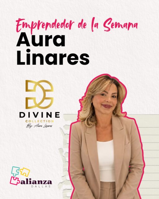 ¡Nueva semana, nueva historia que nos inspira! ✨

Hoy en Emprendedor de la Semana, queremos reconocer la creatividad, pasión y dedicación de Aura Linares, la mente brillante y el alma detrás de @divinecollectiontx 🤍

Conoce un poco más sobre su historia:

📍 De: Venezuela 🇻🇪 
🎉 Emprendimiento: Divine Collection Tx by: Aura Linares
💡 Su visión: Compartir todo el conocimiento construido en su pasado y transformarlo en una plataforma para guiar, inspirar y elevar a otros.
Para Aura, el éxito está ligado al enfoque, compromiso y entrega en cada detalle. ❤️✨

¡Apoyemos lo nuestro! Déjale un mensaje de admiración en los comentarios y cuéntanos qué es lo que más te gusta de su trabajo. 👇💬