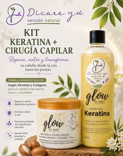 🌿 Kit Keratina + Crema Cirugía Capilar 🌿

Para cabello maltratado por químicos, reseco o que necesita un extra de nutrición y suavidad. ✨
Incluye shampoo de keratina + mascarilla de cirugía capilar, enriquecidos con argán, keratina y colágeno.

Kit completo $25 USD
500 ml + 500 g

✨ Muy pocas unidades disponibles. Si quieres el tuyo, mándame mensajito para apartarlo.

@dicareyu …