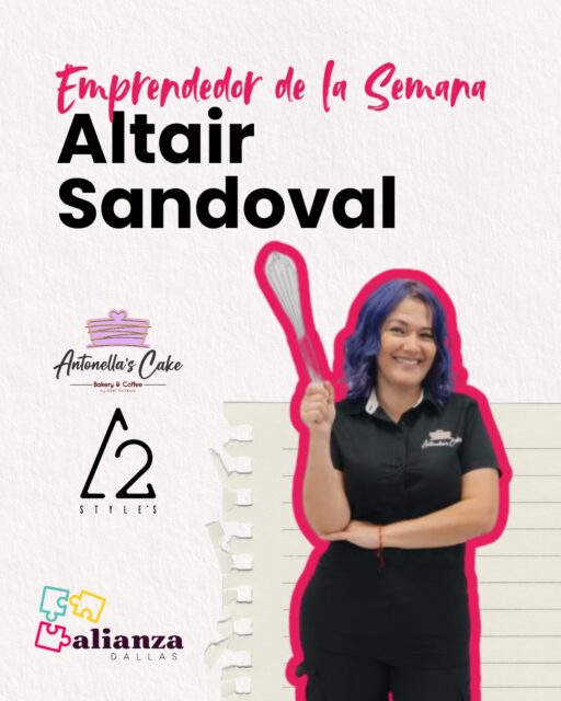 ¡Nueva semana, nueva historia que nos inspira! ✨

Hoy en Emprendedor de la Semana, queremos reconocer el talento y la determinación de Altair, la mente brillante detrás de @alianzadallas @antonellascake @a2s.tyles 🚀

Conoce un poco más sobre su historia:
📍 De: Venezuela
💼 Especialidad: Repostería, Negocios
💡 Su visión: Apoyar y crecer junto a otros emprendedores.

¡Apoyemos lo nuestro! Déjale un mensaje de admiración en los comentarios y cuéntanos qué es lo que más te gusta de su trabajo👇